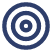 A blue target symbol with concentric circles.