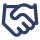 Icon of a handshake symbolizing partnership and agreement.
